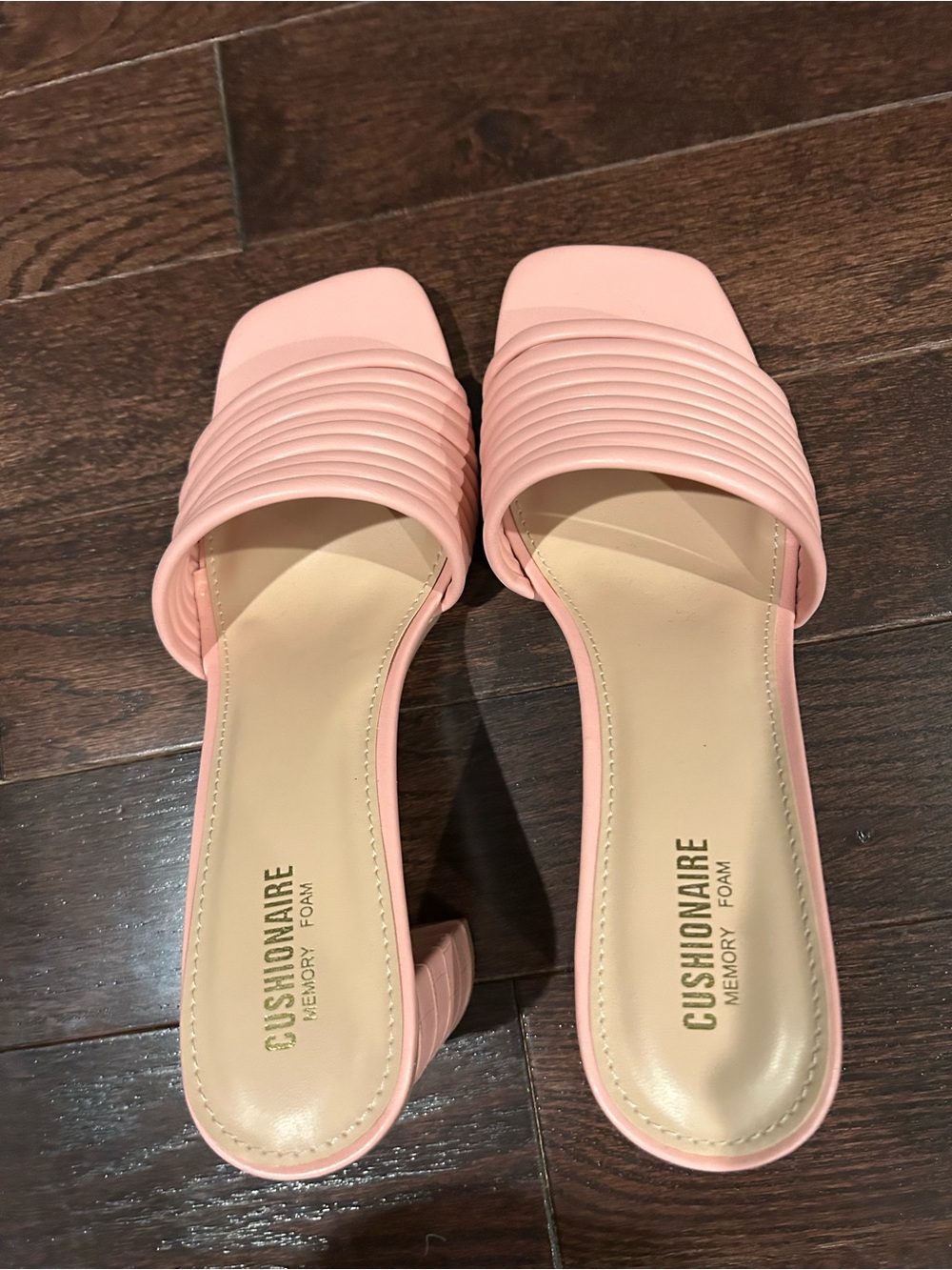Cushionaire Pink Ribbed Slide Sandals NEW - Picture 2 of 8